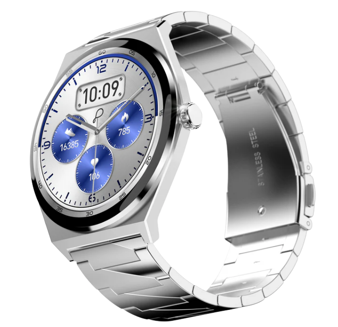 Pebble Royale Steel Smart Watch with One Year Warranty.