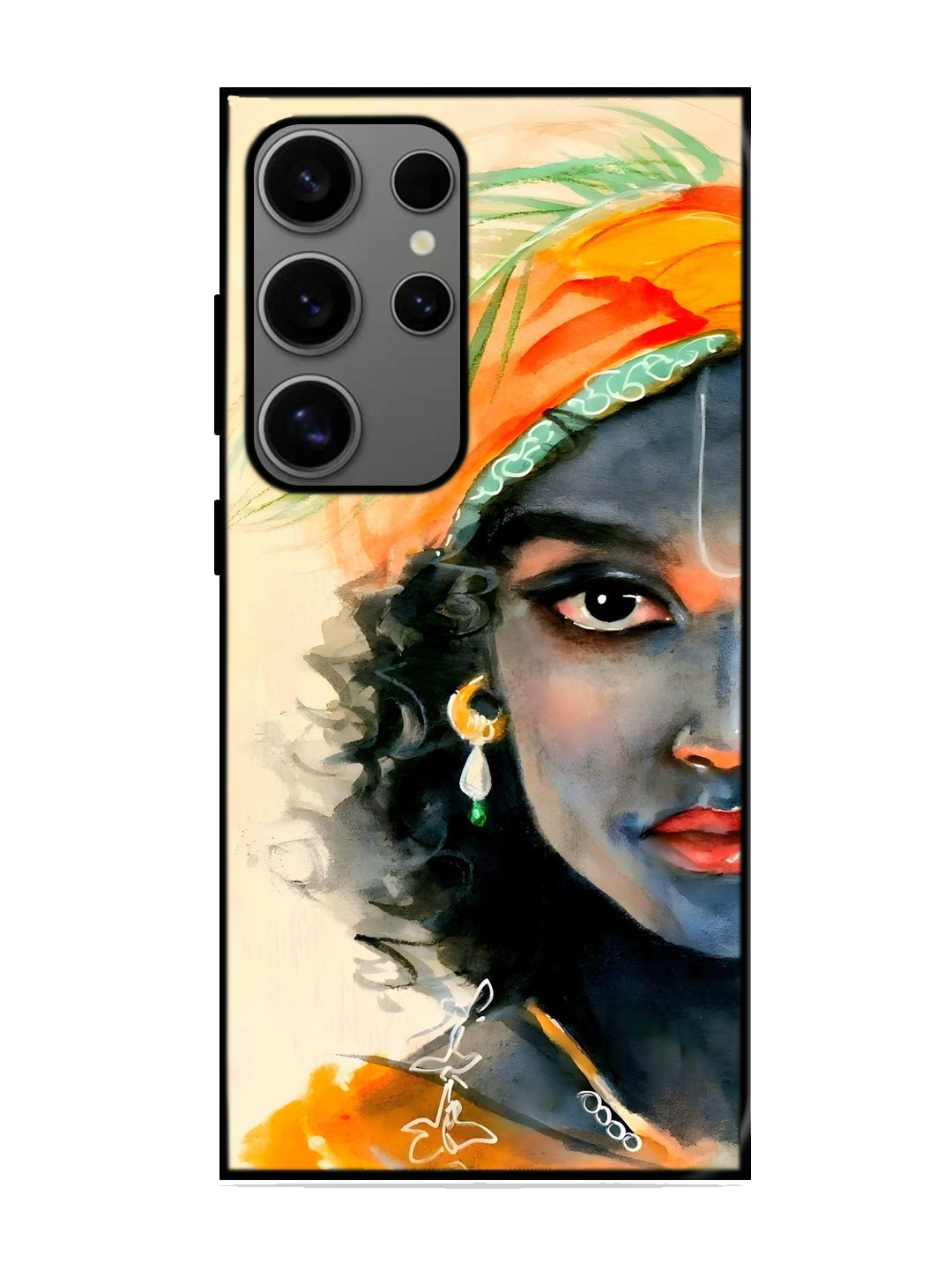 Lord Krishna Print Glass Case for Samsung S24 Ultra (A51)