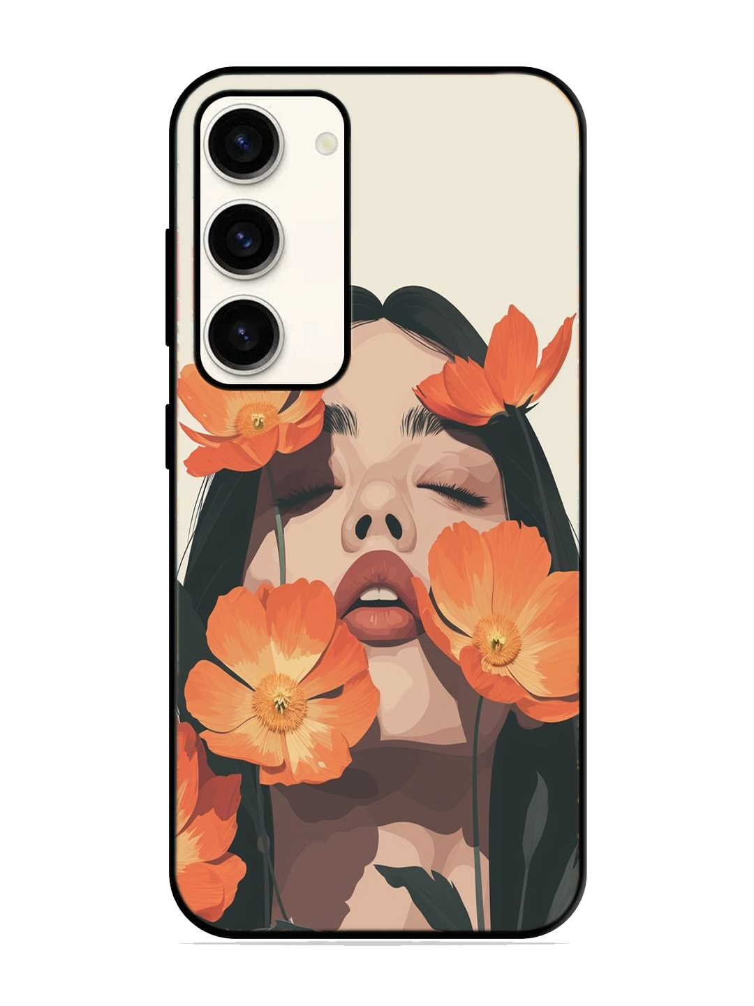 Flower Print Glass Case for Samsung S23 (a62)