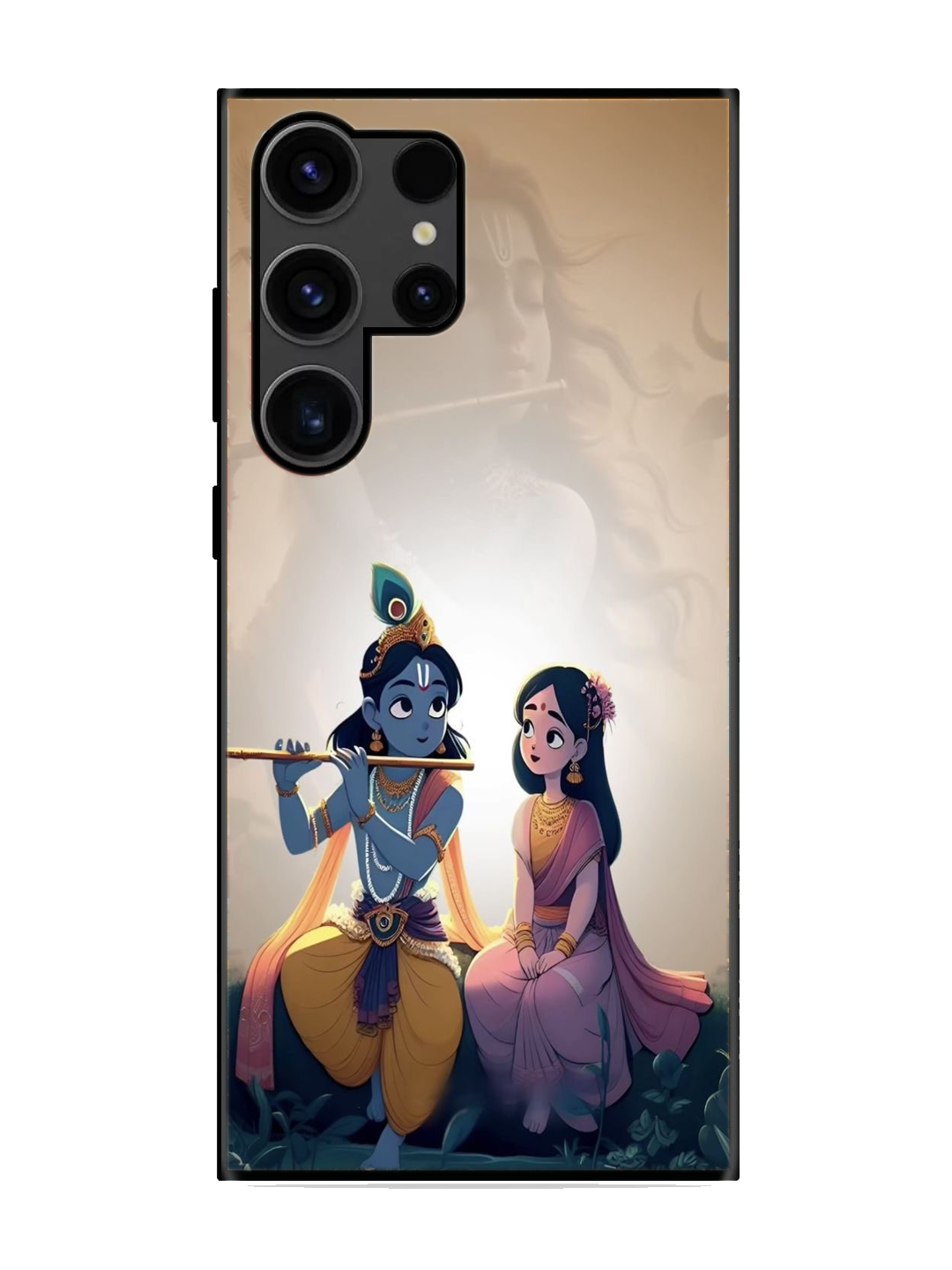 Radha Krishna Print Glass Case for Samsung S23 Ultra (a108)