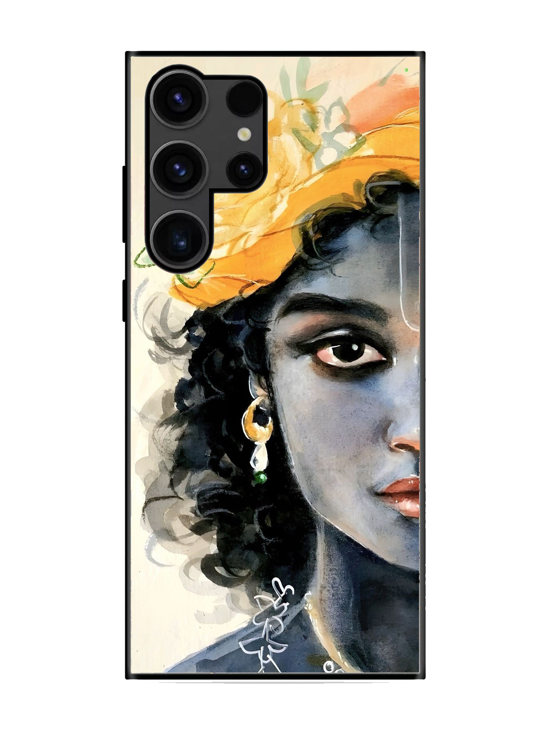 Lord Krishna Print Glass Case for Samsung S23 Ultra (a38)