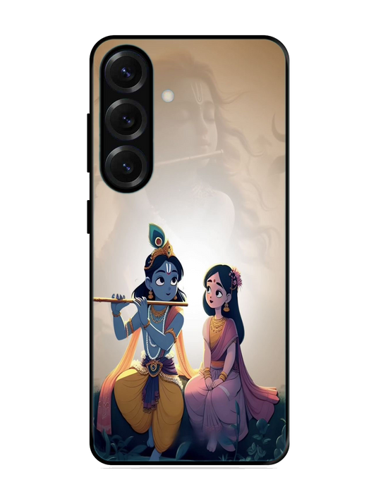 Radha Krishna Print Glass Case for Samsung S25 (A108)