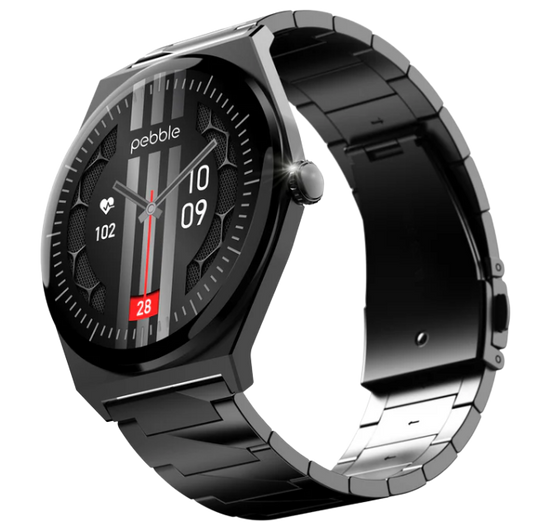 Pebble Royale Steel Smart Watch with One Year Warranty.