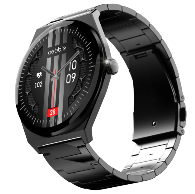 Pebble Royale Steel Smart Watch with One Year Warranty.