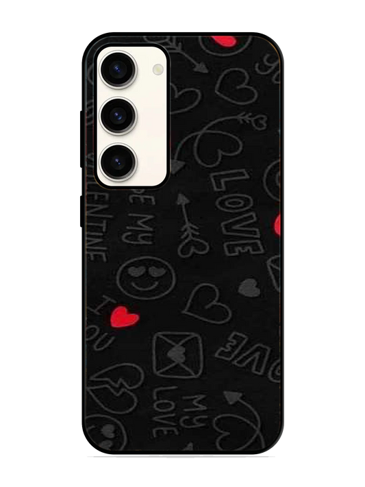 Love Print Glass Case for Samsung S23 (a100)