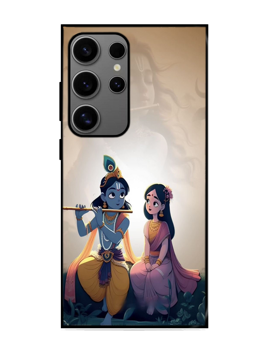 Radha Krishna Print Glass Case for Samsung S24 Ultra (A108)