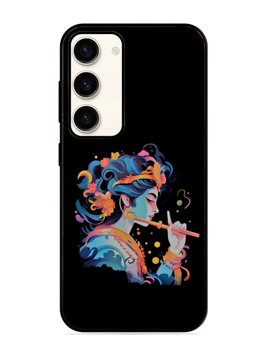 Lord Krishna Print Glass Case for Samsung S23 (a112)