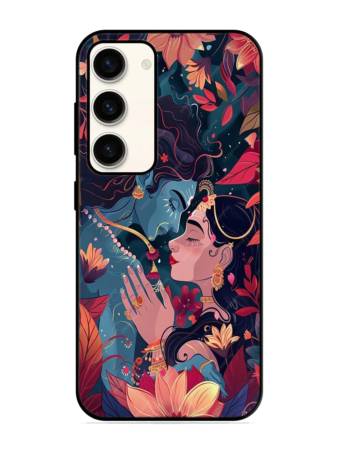 Radha Krishna Print Glass Case for Samsung S23 (a115)
