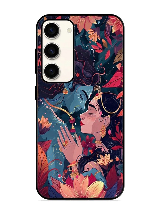 Radha Krishna Print Glass Case for Samsung S23 (a115)