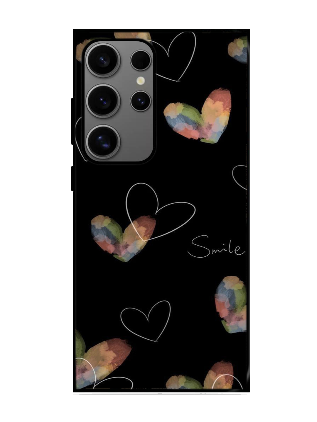 Heart Print Glass Case for Samsung S24 Ultra (A17)