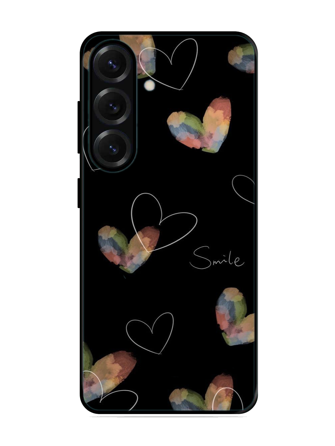 Heart Print Glass Case for Samsung S25 (A17)
