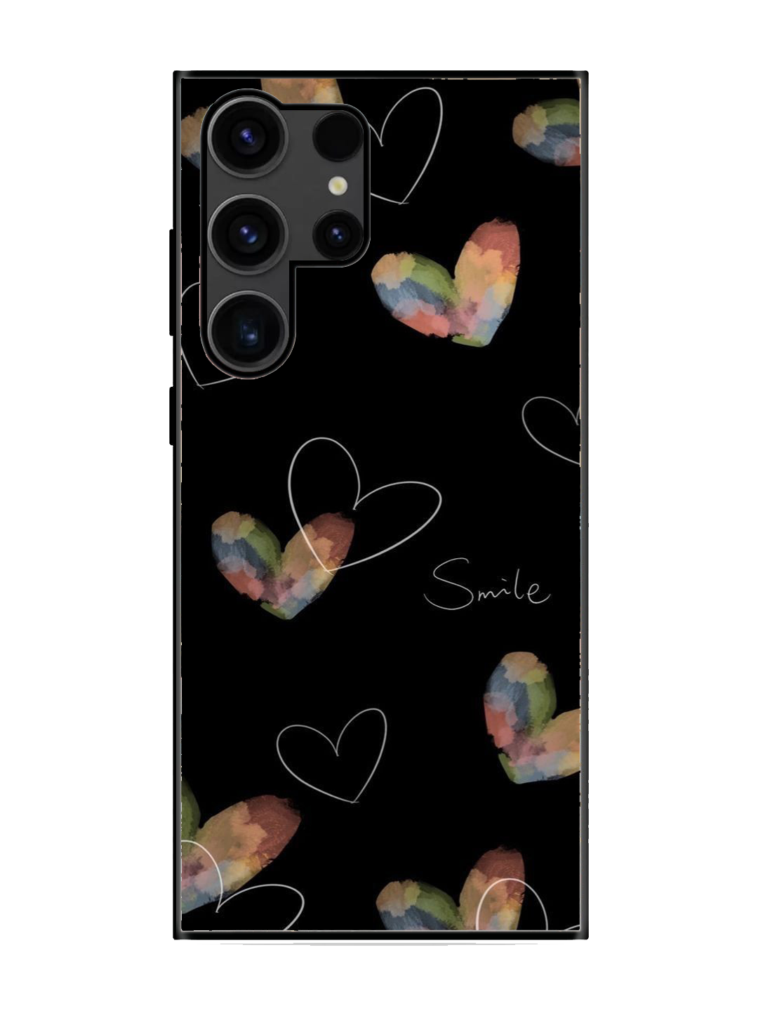Heart Print Premium Glass Case for Samsung S23 Ultra (a17)