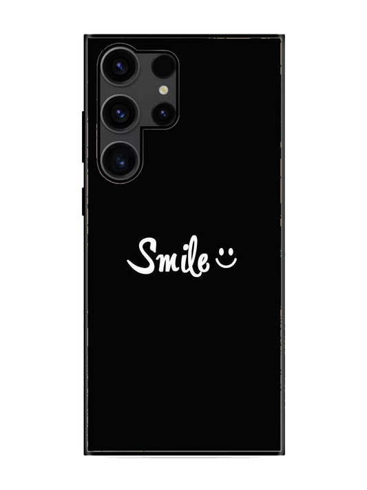 Smile Print Premium Glass Case for Samsung S23 Ultra (a19)