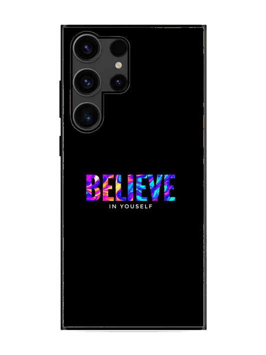 Belive Print Premium Glass Case for Samsung S23 Ultra (a1)