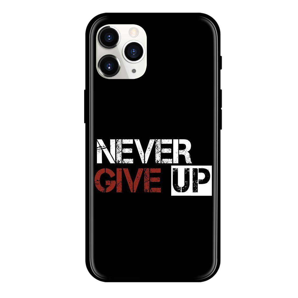 Never Give Up Print Glass Case