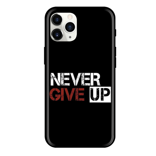 Never Give Up Print Glass Case