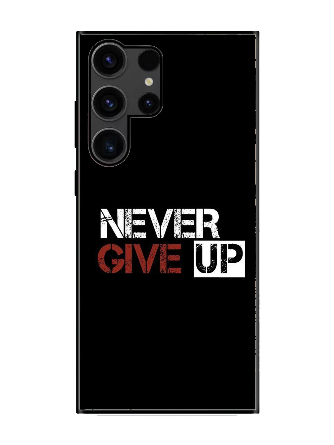 Never Give Up Print Premium Glass Case for Samsung S23 Ultra (a23)