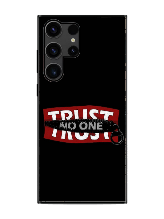 Trust No One Print Premium Glass Case for Samsung S23 Ultra (a2)