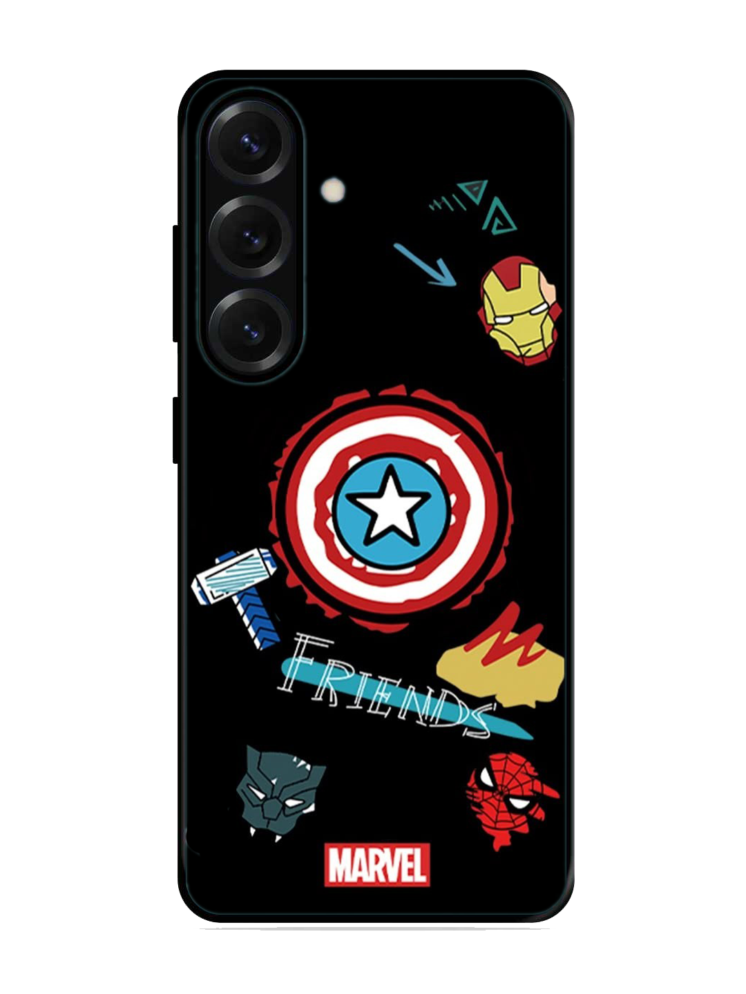 Marvel Print Glass Case for Samsung S25 (A30)