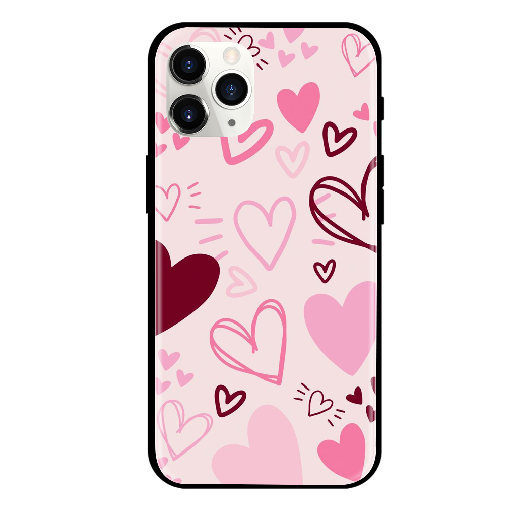 Heart Print Glass Case