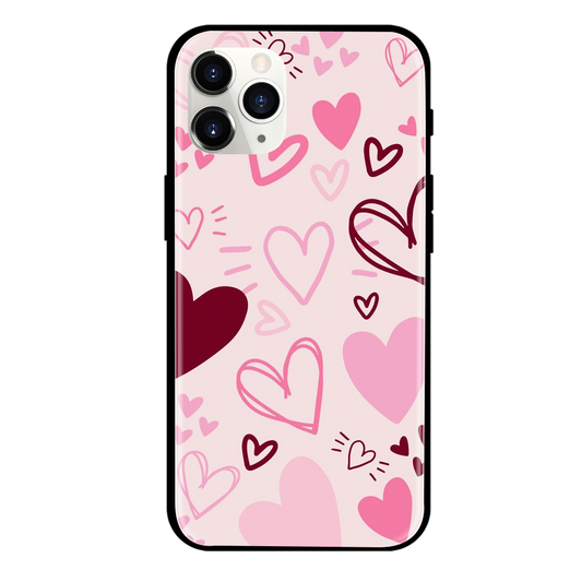 Heart Print Glass Case