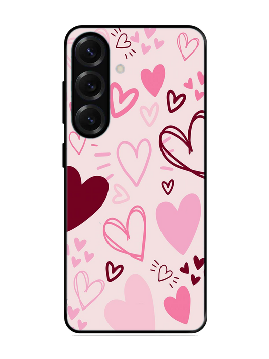 Heart Print Glass Case for Samsung S25 (A31)