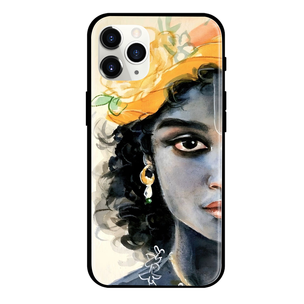 Lord Krishna Print Glass Case