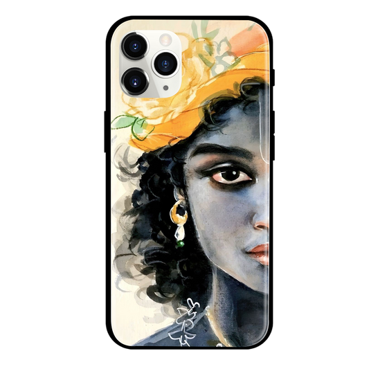 Lord Krishna Print Glass Case