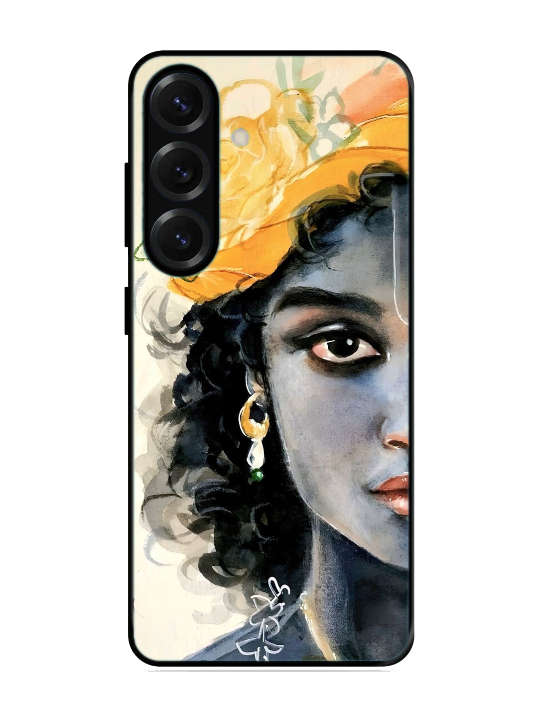 Lord Krishna Print Glass Case for Samsung S25 (A38)