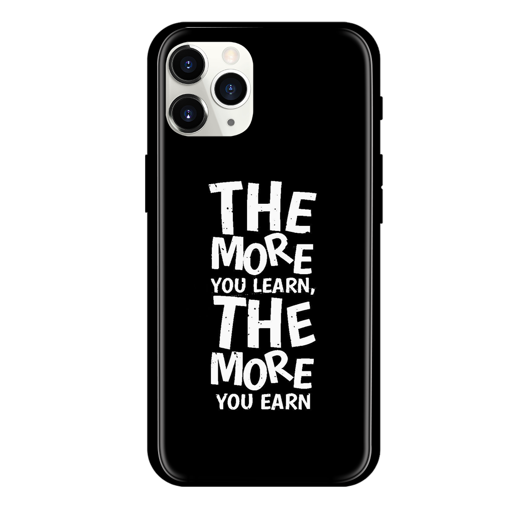 The More You Learn Print Glass Case
