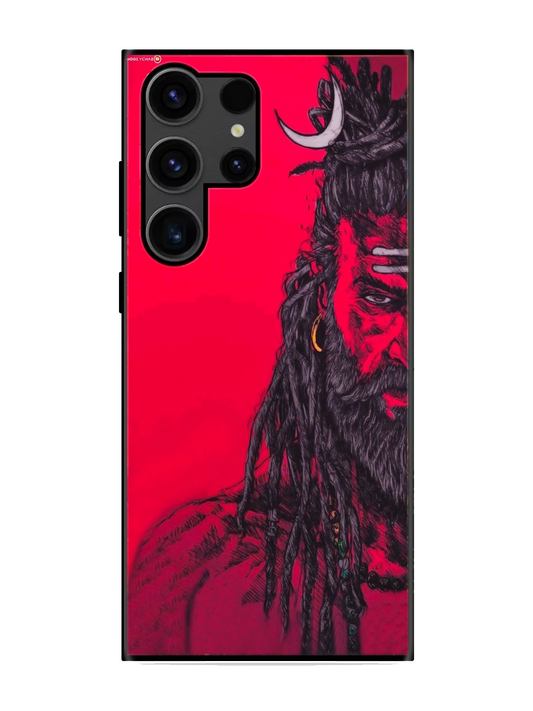 Lord Shiva Print Glass Case for Samsung S23 Ultra (a47)
