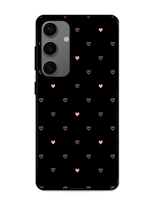 Heart Print Glass Case for Samsung S24 (a4)