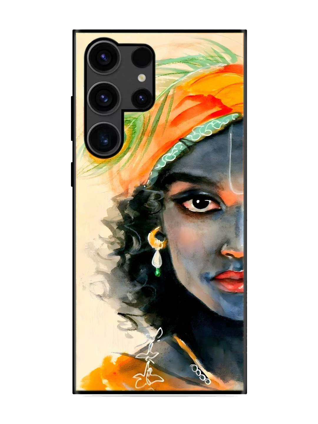 Lord Krishna Print Glass Case for Samsung S23 Ultra (a51)