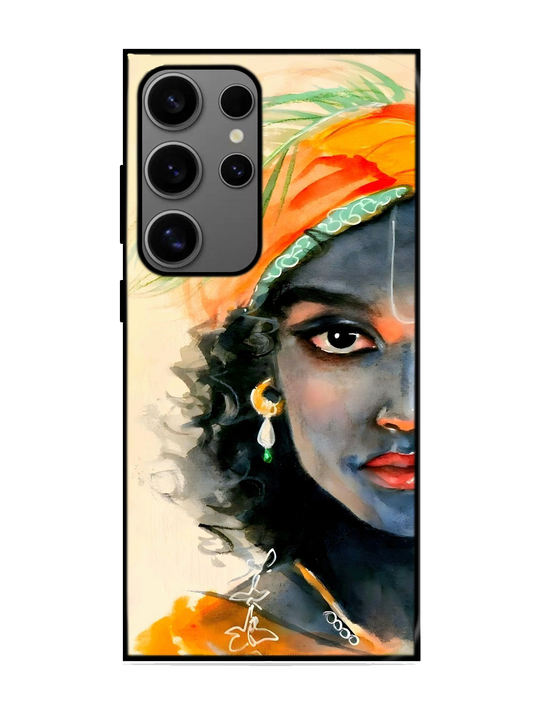 Lord Krishna Print Glass Case for Samsung S24 Ultra (A51)