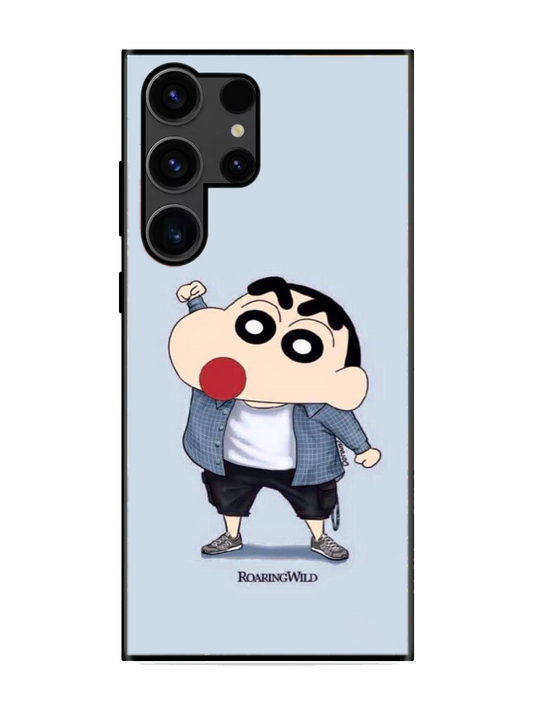 Shinchan Print Glass Case for Samsung S23 Ultra (a59)