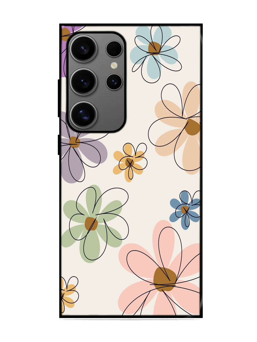 Flower Print Glass Case for Samsung S24 Ultra (A60)
