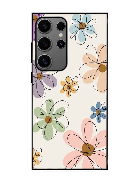 Flower Print Glass Case for Samsung S24 Ultra (A60)