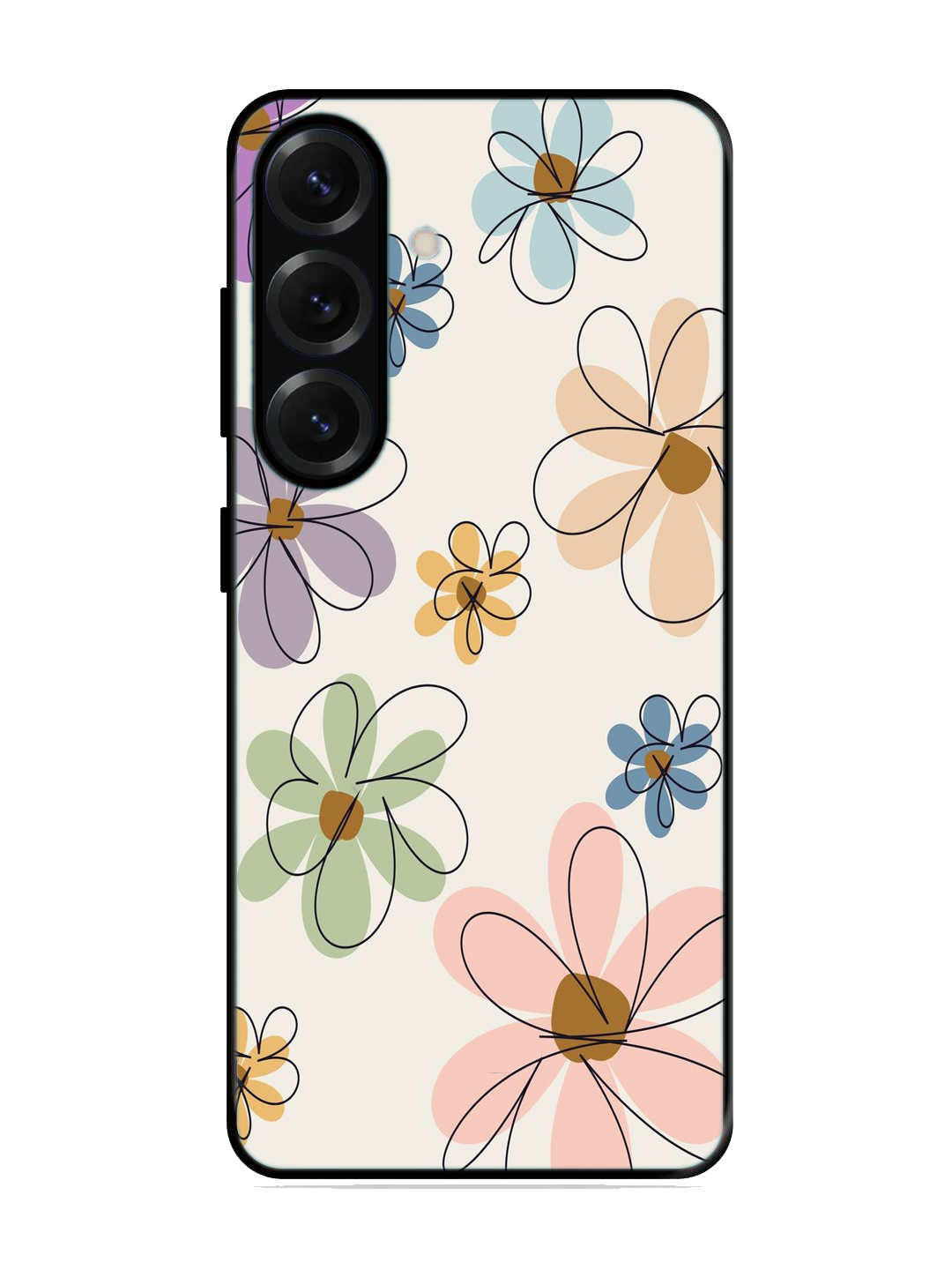 Flower Print Glass Case for Samsung S25 (A60)