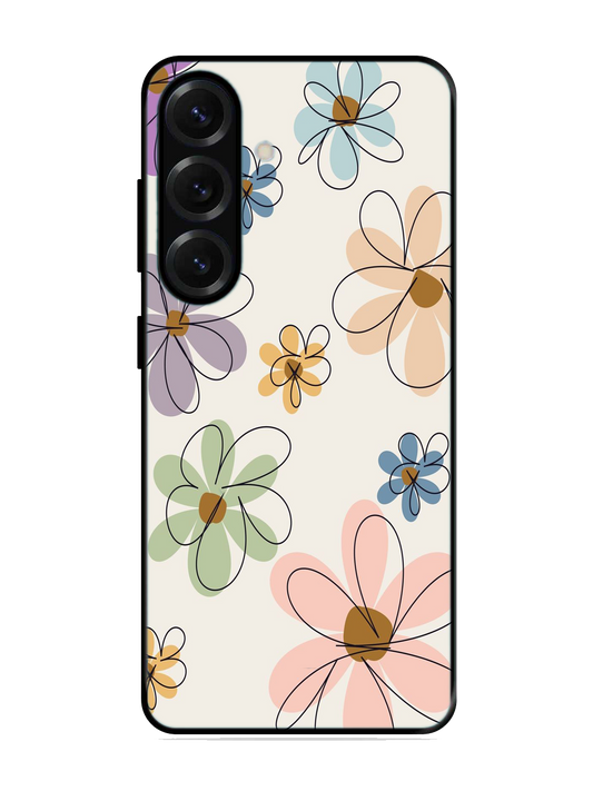 Flower Print Glass Case for Samsung S25 (A60)