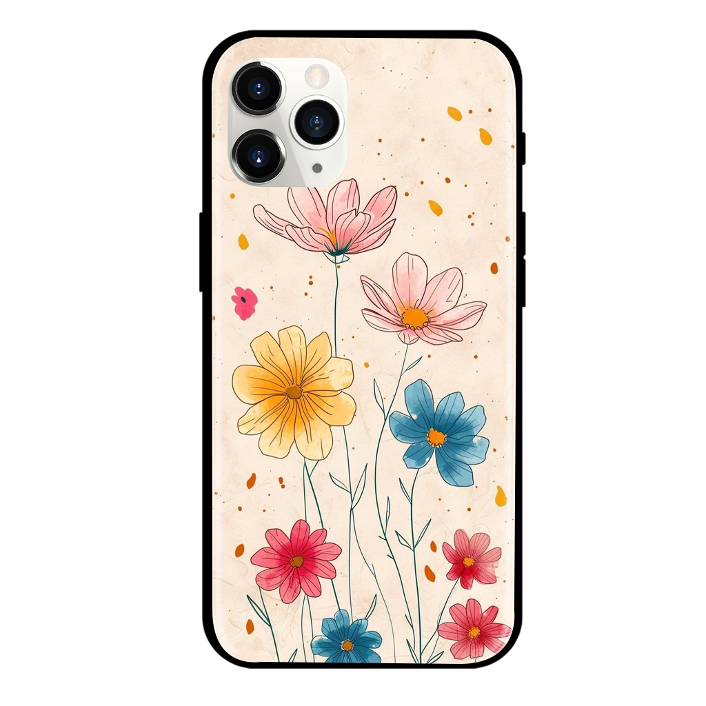 Flower Print Glass Case