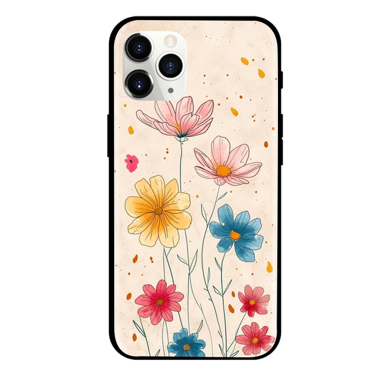 Flower Print Glass Case