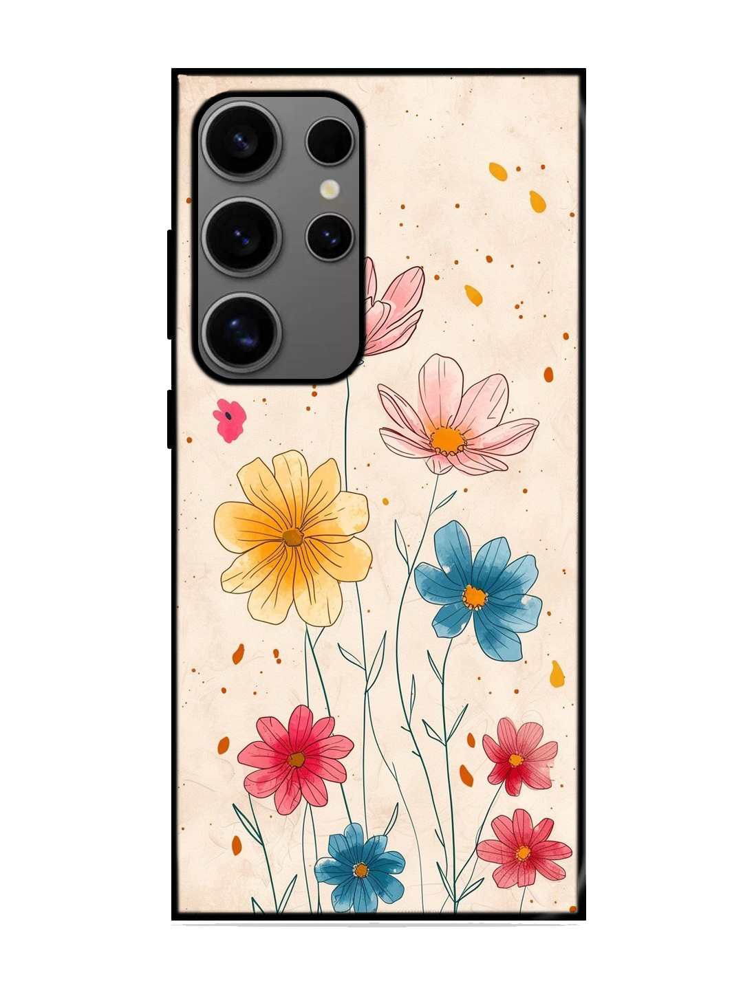 Flower Print Glass Case for Samsung S24 Ultra (A61)