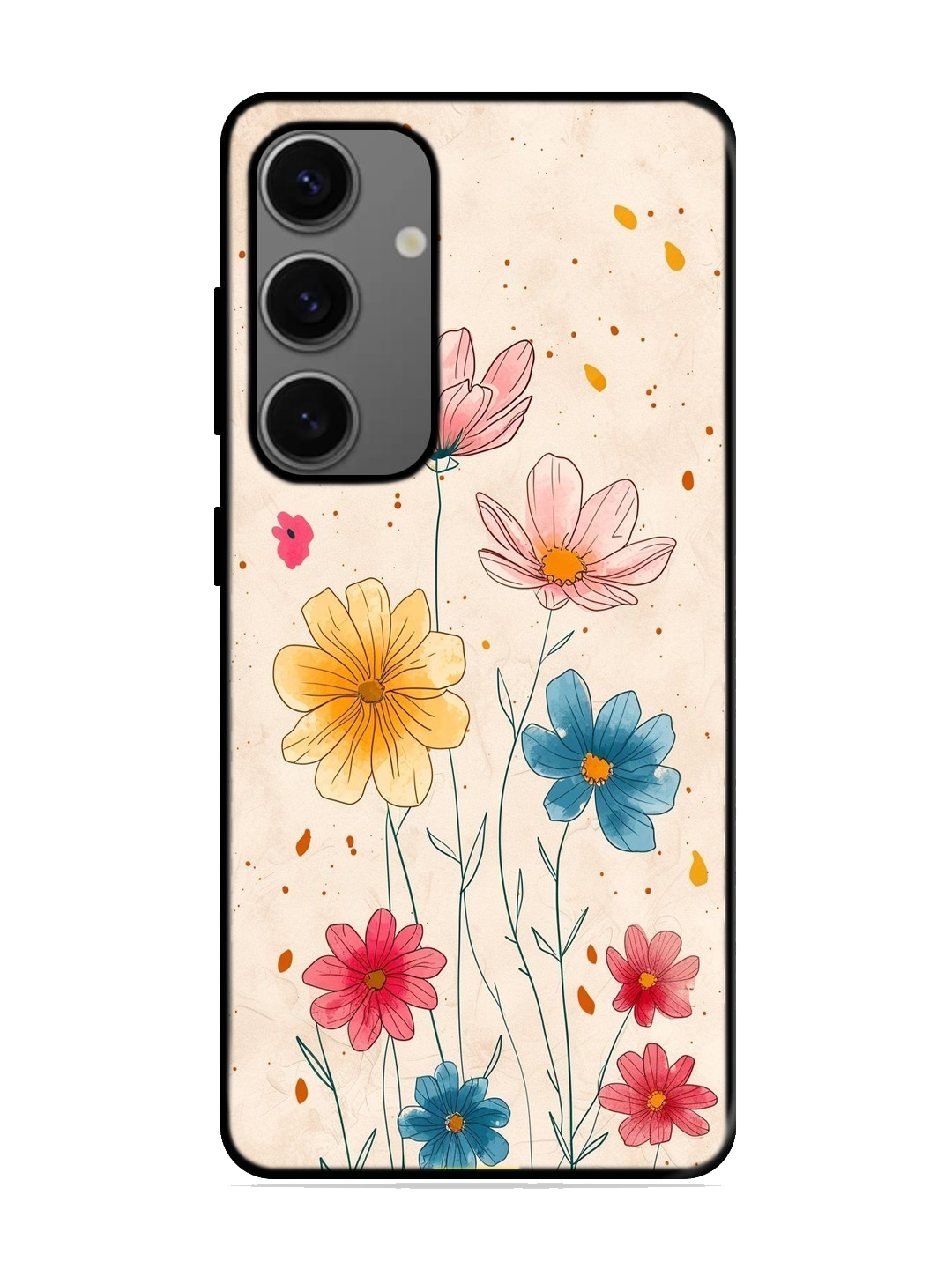 Flower Print Glass Case for Samsung S24 (a61)