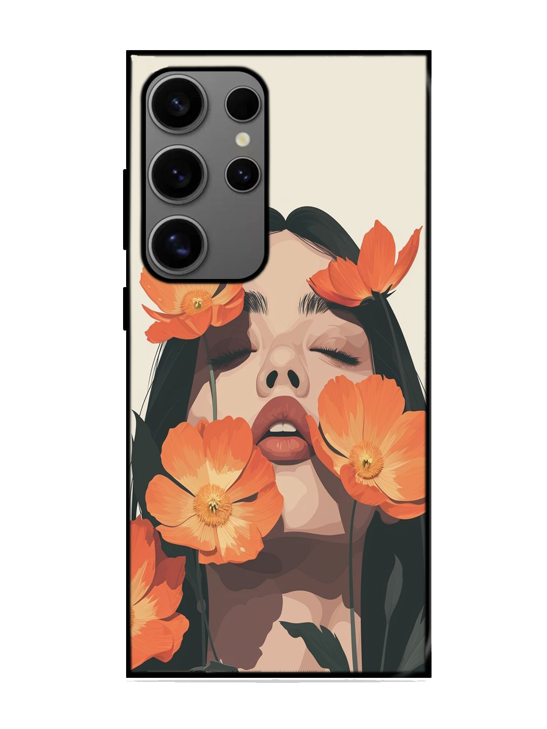 Flower Print Glass Case for Samsung S24 Ultra (A62)