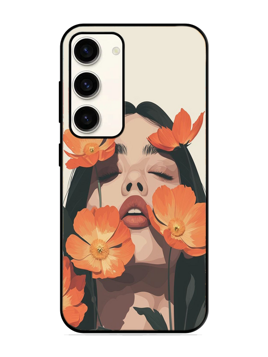 Flower Print Glass Case for Samsung S23 (a62)