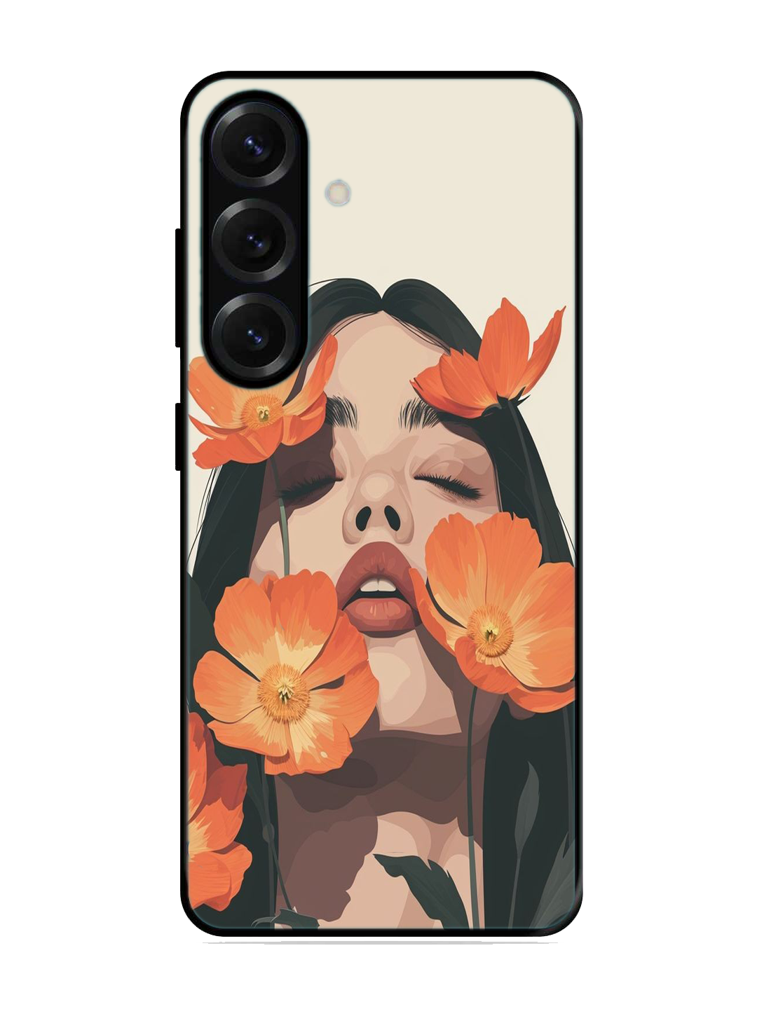 Flower Print Glass Case for Samsung S25 (A62)