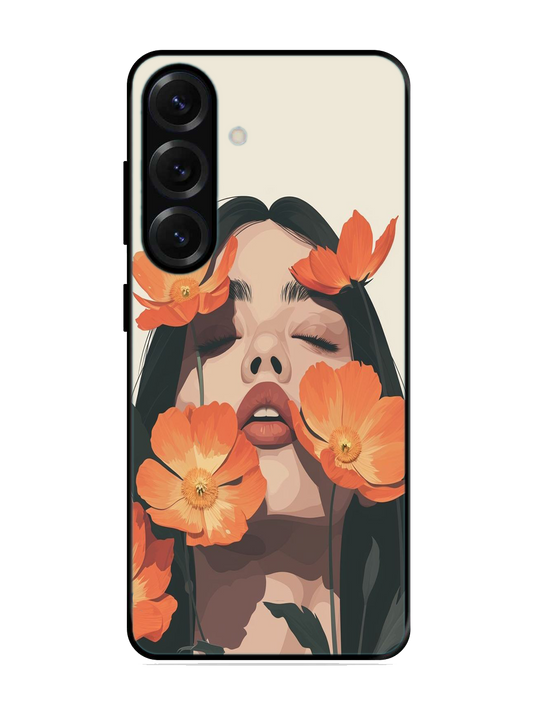Flower Print Glass Case for Samsung S25 (A62)