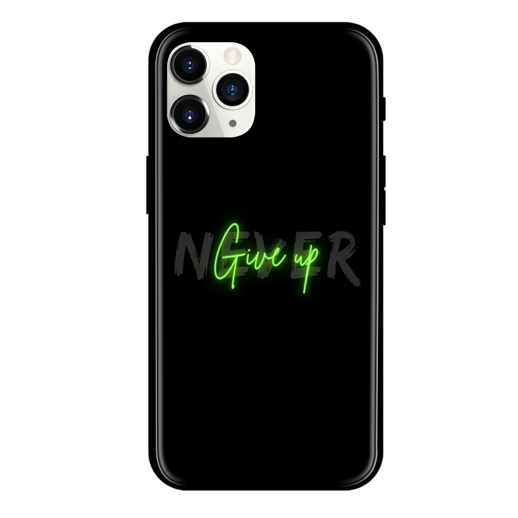 Never Give Up Print Glass Case