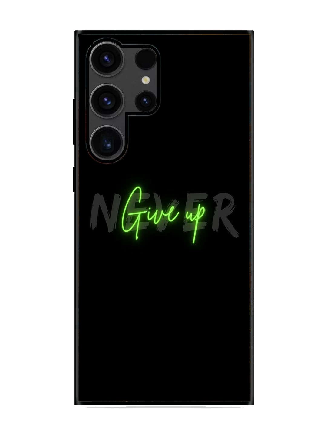 Never Give Up Print Glass Case for Samsung S23 Ultra (a65)