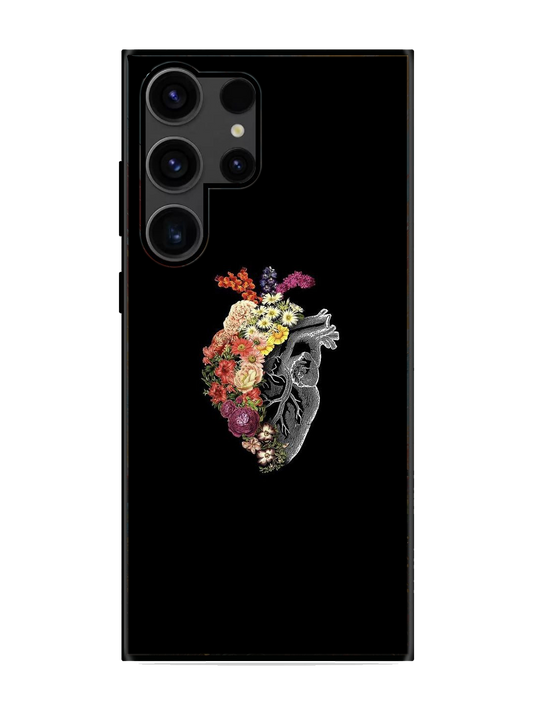 Heart Print Glass Case for Samsung S23 Ultra (a66)